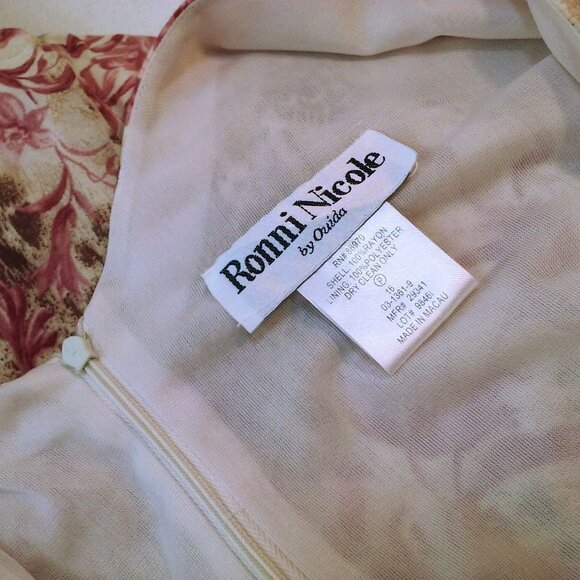 Ronni Nicole Ouida Floral Maxi Shift Dress -16 Ruffle Cap SSL Vneck Animal Pink - Picture 11 of 12